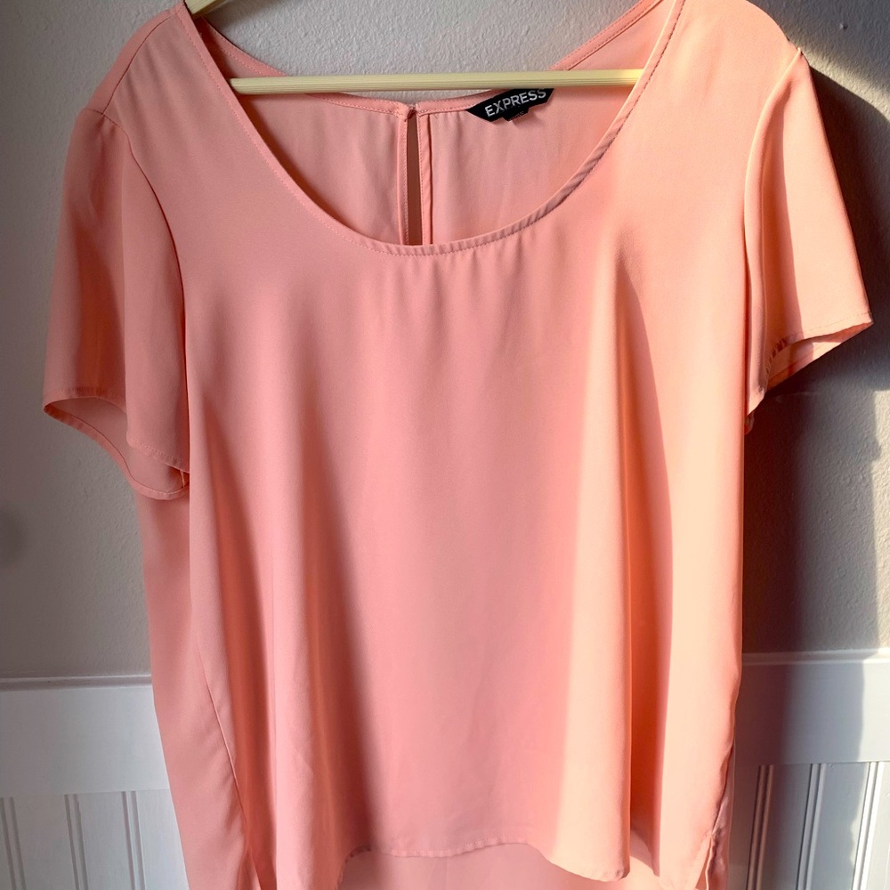 Express Coral Crew Neck Blouse